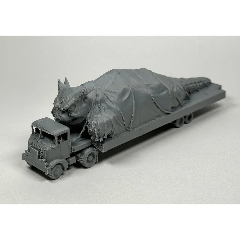 Gorgo 1961 Movie Monster Gorgo Tied Down Truck Trailer Paintable Toy